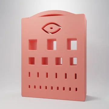 Pink Eye test chart icon isolated on pink background. Poster for vision tes.. Stock Illustration