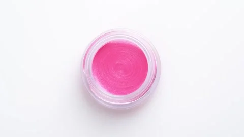 Pink eyeshadow rotating on white background. Advertising cosmetics. Cosmeti.. Stock Footage 248379847