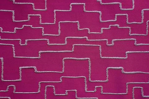 Pink fabric with abstract geometric pattern 写真素材