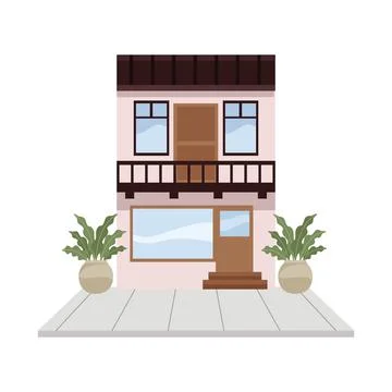 Pink facade building Ilustración de archivo