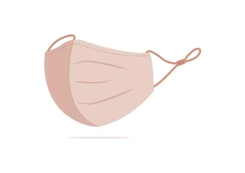 Pink face mask vector isolated on white background ep44 Stock Illustration