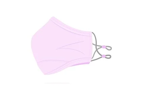 Pink face mask vector isolated on white background ep58 Stock Illustration