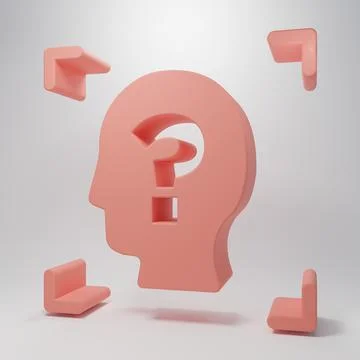 Pink Face recognition icon isolated on pink background. Face identification.. Stock Illustration