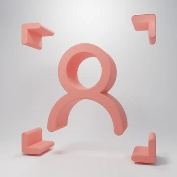 Pink Face recognition icon isolated on pink background. Face identification.. イラスト素材