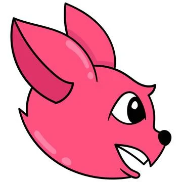 The pink faced weasel head smiled from the side. doodle icon drawing the p... Stock Photos