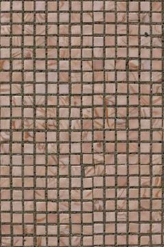 Pink facing mosaic on old soviet house background texture Stock Photos
