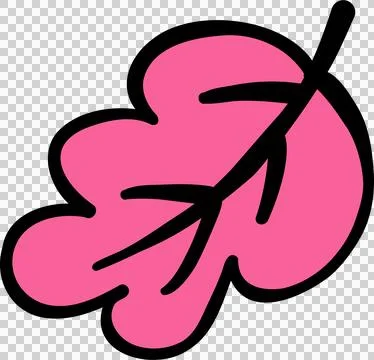 Pink Fall Leaf Cartoon Hand Draw Stock Illustration