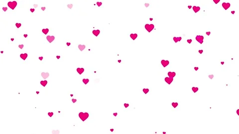 Pink Falling Hearts Animation Loop on White Background Alpha Channel 库存影片 341817119