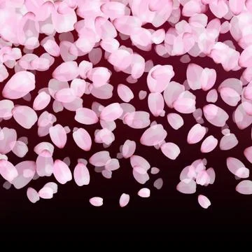 Pink falling petals Stock Illustration