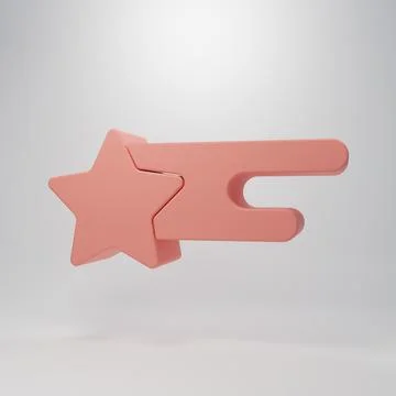 Pink Falling star icon isolated on pink background. Shooting star with star.. Stock Illustration