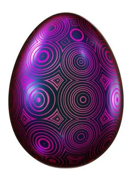 Pink fancy geometry pattern Easter egg against white Illustrazione stock