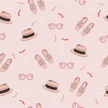 Pink fashion pattern vector illustration Stock Illustration