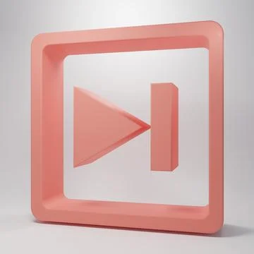 Pink Fast forward icon isolated on pink background. Minimalism concept. 3D .. Stock Illustration