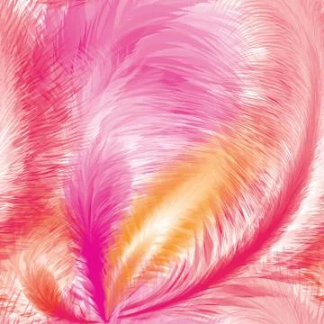 Pink Feathers Seamless Pattern Stock Illustration