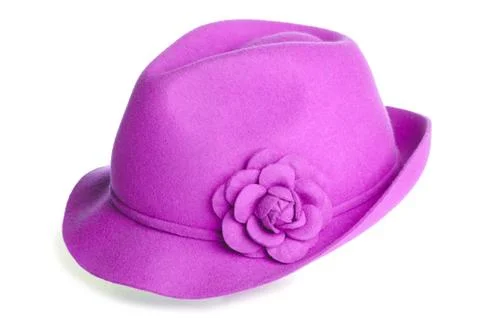 Pink felt hat Stock Photos