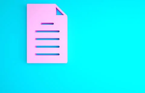 Pink File document icon isolated on blue background. Checklist icon. Business Stock Illustration