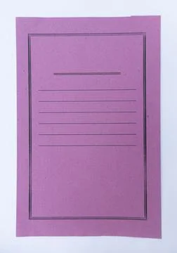Pink File Folder Cover Isolated on White Background Stockfoto's