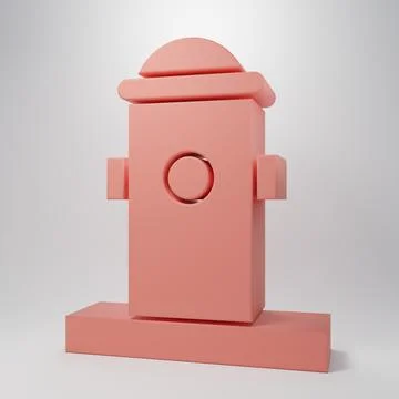 Pink Fire hydrant icon isolated on pink background. Minimalism concept. 3D .. Stock Illustration