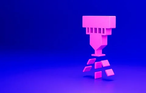 Pink Fire sprinkler system icon isolated on blue background. Sprinkler, fire Stock Illustration