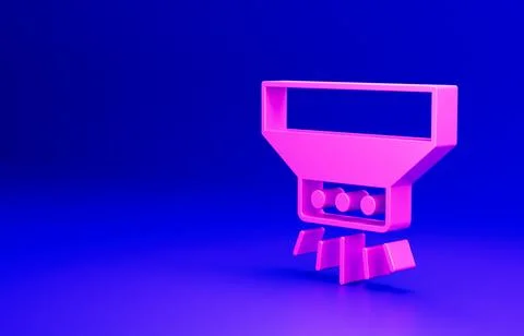 Pink Fire sprinkler system icon isolated on blue background. Sprinkler, fire Stock Illustration