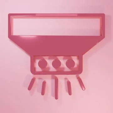 Pink Fire sprinkler system icon isolated on pink background. Sprinkler, fir.. Stock Illustration