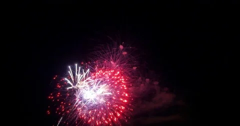 Pink Fire Works Background, Abstract Light Explosions Colorful Vidéo 78245965