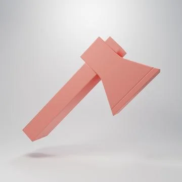 Pink Firefighter axe icon isolated on pink background. Fire axe. Minimalism.. Stock Illustration