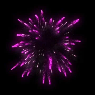 Pink firework on black background Stock Illustration