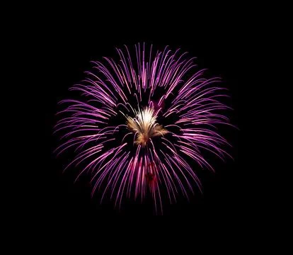 Pink firework on black background . Foto stock