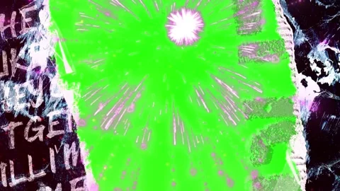 Pink Firework Explosion on Green Screen Background with Grunge Elements 動画素材 337453768