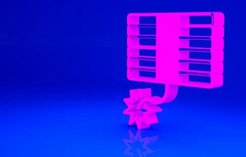 Pink Firework icon isolated on blue background. Concept of fun party. Explosi イラスト素材