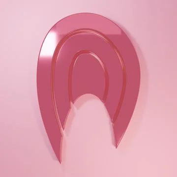 Pink Fish steak icon isolated on pink background. Minimalism concept. 3D re.. Stock Illustration