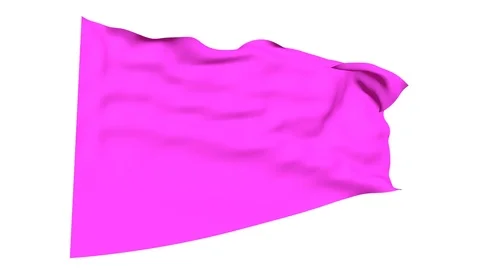 Pink flag over white background Stock Footage 99133092