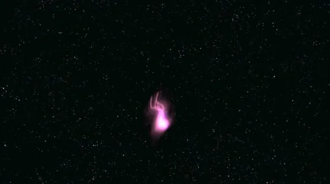 Pink flame  on black space  background Stock Footage 40386214