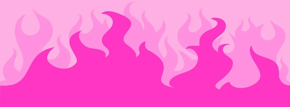 Pink flame seamless pattern in y2k aesthetic with heart elements Stock Illustration