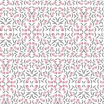 Pink flames damask seamless vector pattern Illustrazione stock