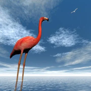 Pink flamingo - 3D render Stock Illustration