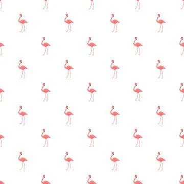 Pink flamingo bird seamless pattern design Stock Illustration