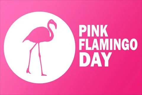 Pink Flamingo Day Vector Template Design Illustration Illustrazione stock
