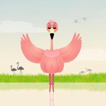Pink flamingo Stock Illustration