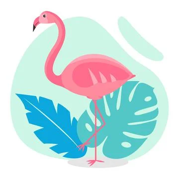 Pink flamingo Stock Illustration