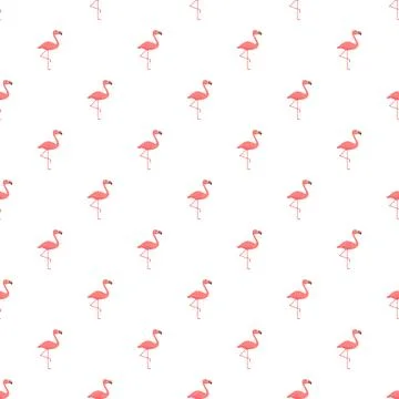 Pink flamingo pattern creating a summer background design Stock Illustration