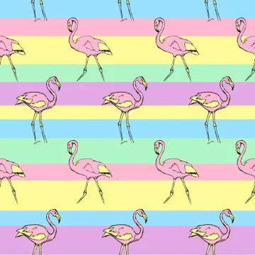 Pink flamingo pattern Stock Illustration