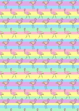 Pink flamingo pattern 스톡 일러스트