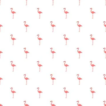 Pink flamingo pattern repeating seamless tropical background Stock Illustration