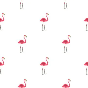 Pink flamingo pattern seamless Stock Illustration