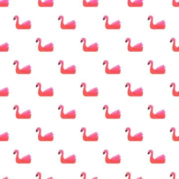 Pink flamingo pool float seamless pattern background Stock Illustration
