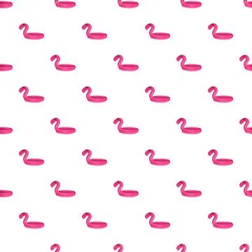 Pink flamingo pool float seamless repeating pattern 스톡 일러스트