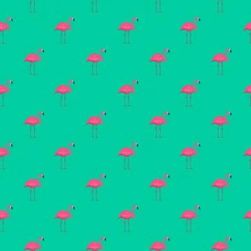 Pink Flamingo Seamless Pattern Background. Vector Illustration イラスト素材