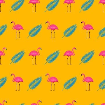 Pink Flamingo Seamless Pattern Background. Vector Illustration EPS10 Stockillustratie